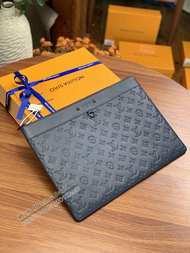 LV專櫃2023新款升級版男士手包 M62903藍色 路易威登Pochette Voyage中號手袋手拿包 dn1014